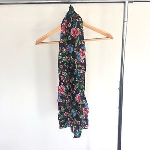 100% Silk floral Scarf - OS